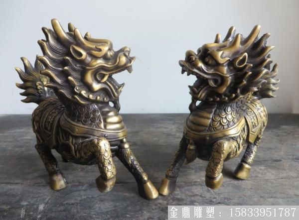 仿古铜色麒麟,铜麒麟,动物 (4)